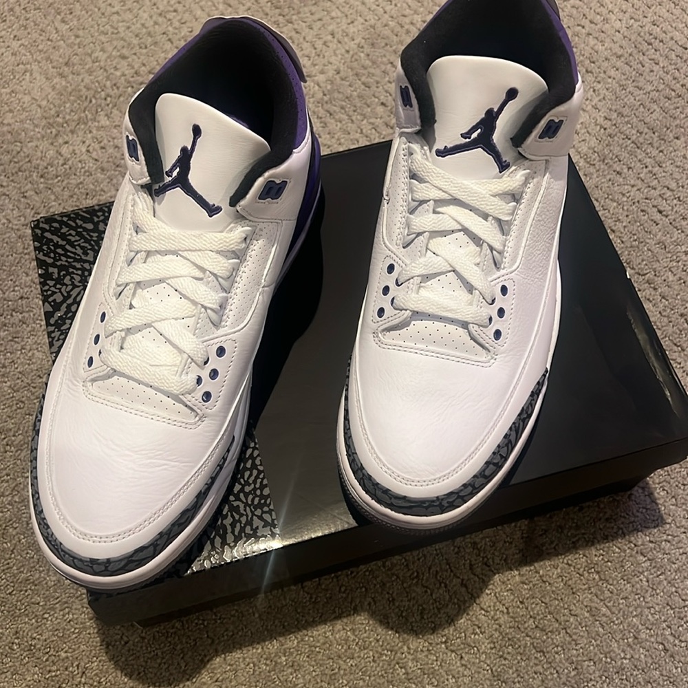 Brand New sz 10 Air Jordan 3 Retro ‘Dark Iris’ w/ box